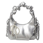 Fashion Rhinestone Bowknot Evening Bag Glitter Gold Silver Bow Chain Bag Clutch Bag for Women Female