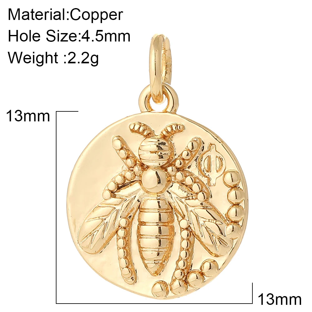 Cute Flower Butterfly Charms for Jewelry Making Supplies Animals Plants Gold Color Diy Earrings Necklace Bracelet High Quality