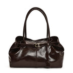 Oil PU Leather Hobo Handbag Slouchy Shoulder Bag Retro Top-Handle Bag Large Work Bags for Women Gilrls Tote Work Shopping Travel