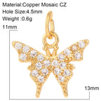 Cute Flower Butterfly Charms for Jewelry Making Supplies Animals Plants Gold Color Diy Earrings Necklace Bracelet High Quality