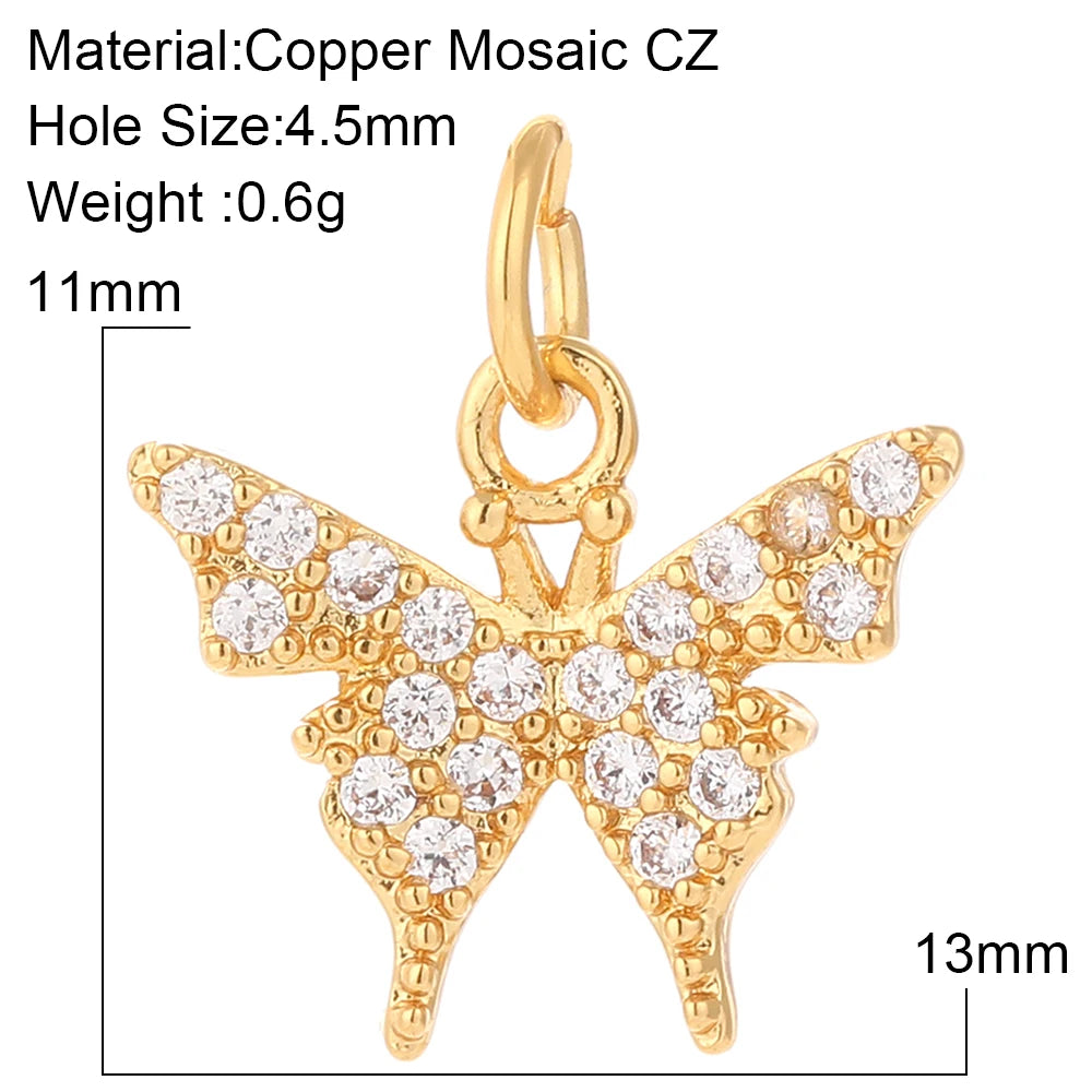 Cute Flower Butterfly Charms for Jewelry Making Supplies Animals Plants Gold Color Diy Earrings Necklace Bracelet High Quality