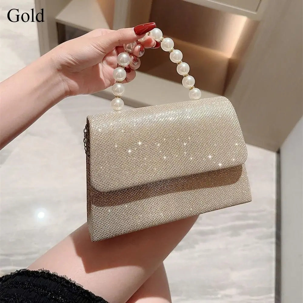 Fashion Rhinestone Bowknot Evening Bag Glitter Gold Silver Bow Chain Bag Clutch Bag for Women Female