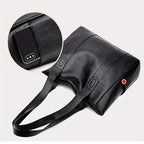 Women PU Leather Large Capacity Shoulder Bag Crossbody Hand Tote  Fashion Vintage Versatile Leather Bag Square Shape Handbag