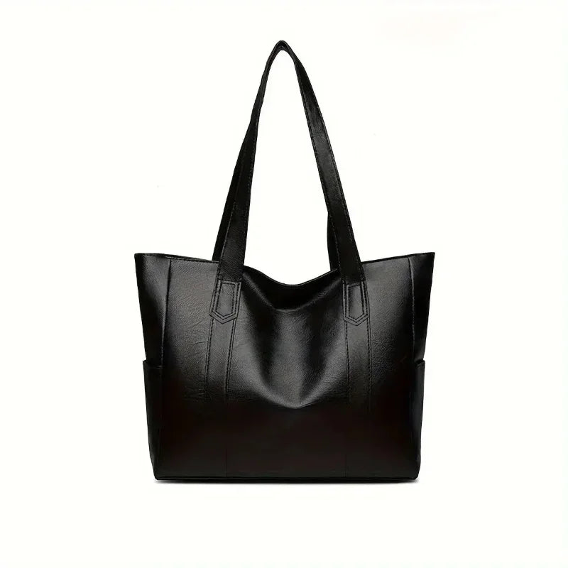 Women PU Leather Large Capacity Shoulder Bag Crossbody Hand Tote  Fashion Vintage Versatile Leather Bag Square Shape Handbag