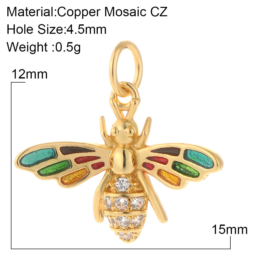 Cute Flower Butterfly Charms for Jewelry Making Supplies Animals Plants Gold Color Diy Earrings Necklace Bracelet High Quality