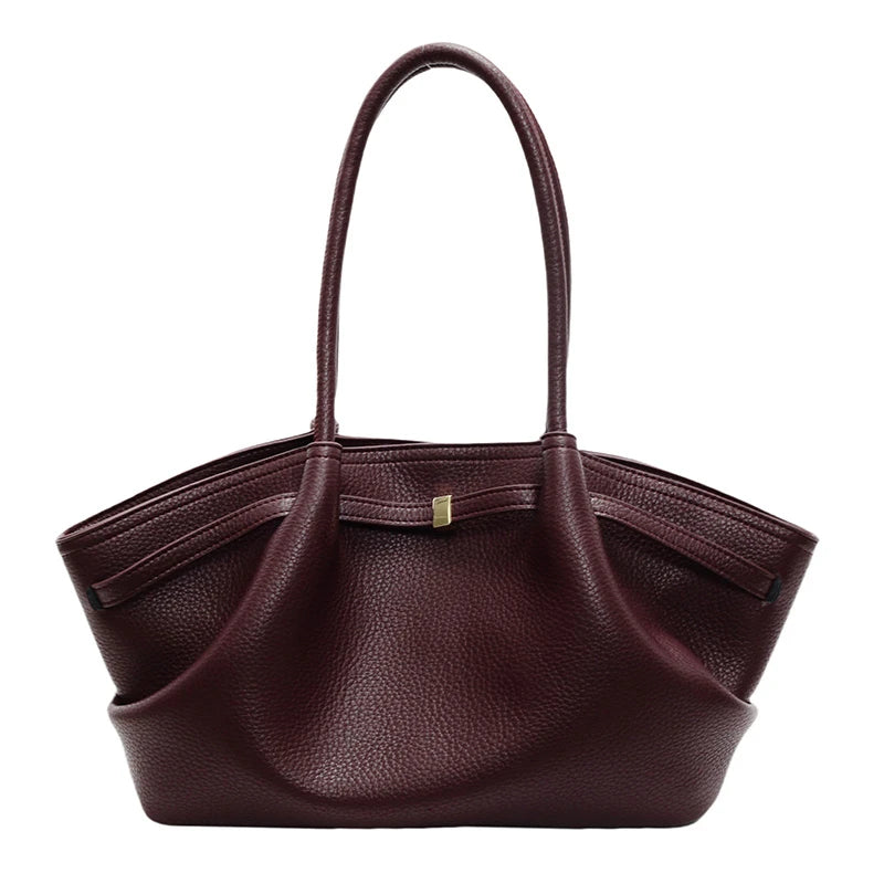 MOODS Lychee Pattern Underarm Shoulder Bags For Women Soft PU Leather Large Capacity Mini Tote Bag 2025 Luxury Designer Handbags