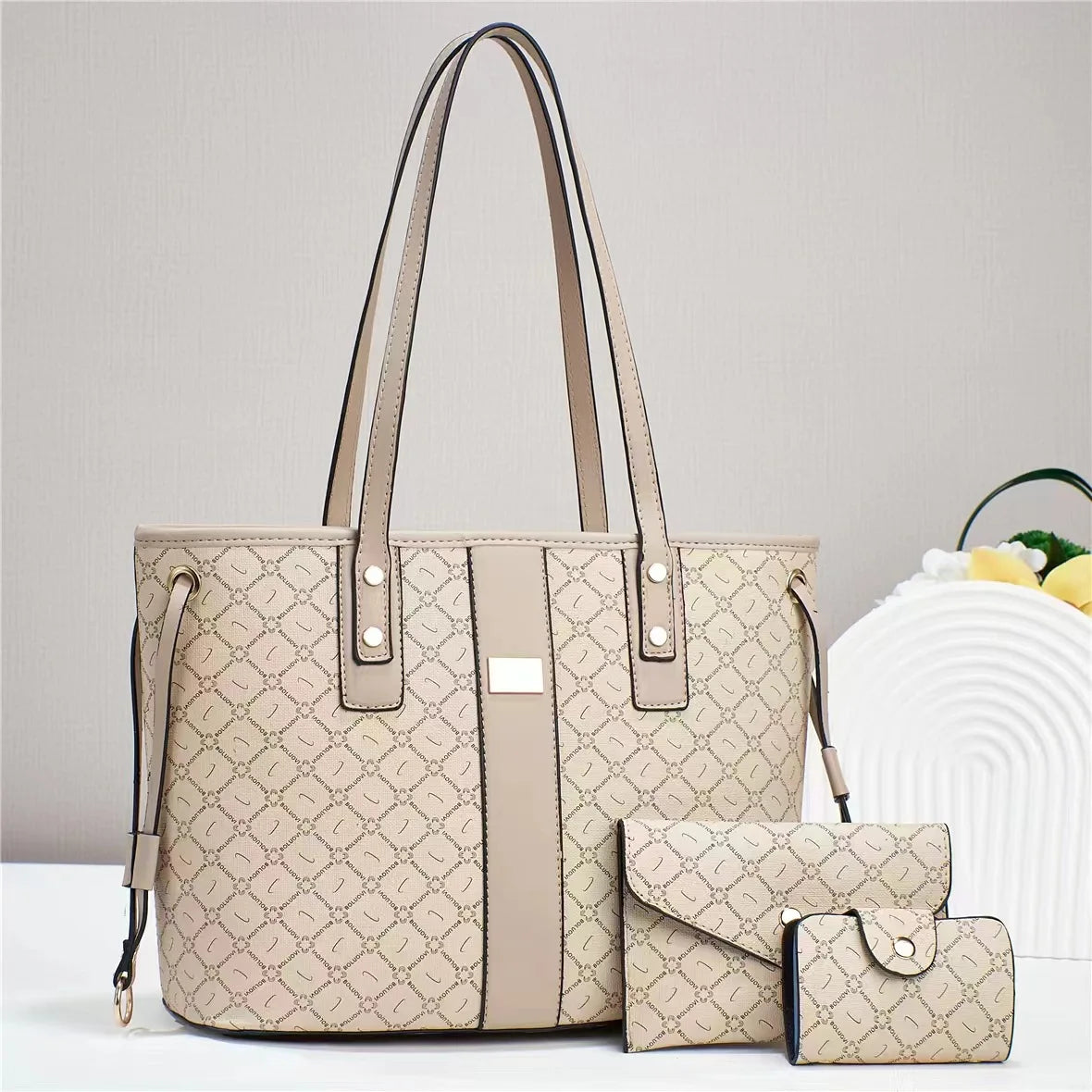 Casual Women Handbags for 2024 New Female Luxury Designer Shoulder Bags Large Capacity 3 Piece Set Ladies Crossbody Bag