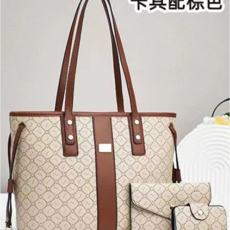 Casual Women Handbags for 2024 New Female Luxury Designer Shoulder Bags Large Capacity 3 Piece Set Ladies Crossbody Bag