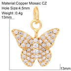 Cute Flower Butterfly Charms for Jewelry Making Supplies Animals Plants Gold Color Diy Earrings Necklace Bracelet High Quality