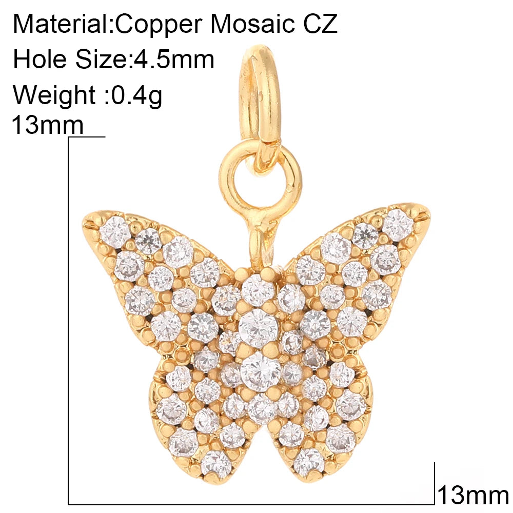 Cute Flower Butterfly Charms for Jewelry Making Supplies Animals Plants Gold Color Diy Earrings Necklace Bracelet High Quality
