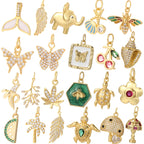 Cute Flower Butterfly Charms for Jewelry Making Supplies Animals Plants Gold Color Diy Earrings Necklace Bracelet High Quality