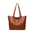 Women PU Leather Large Capacity Shoulder Bag Crossbody Hand Tote  Fashion Vintage Versatile Leather Bag Square Shape Handbag