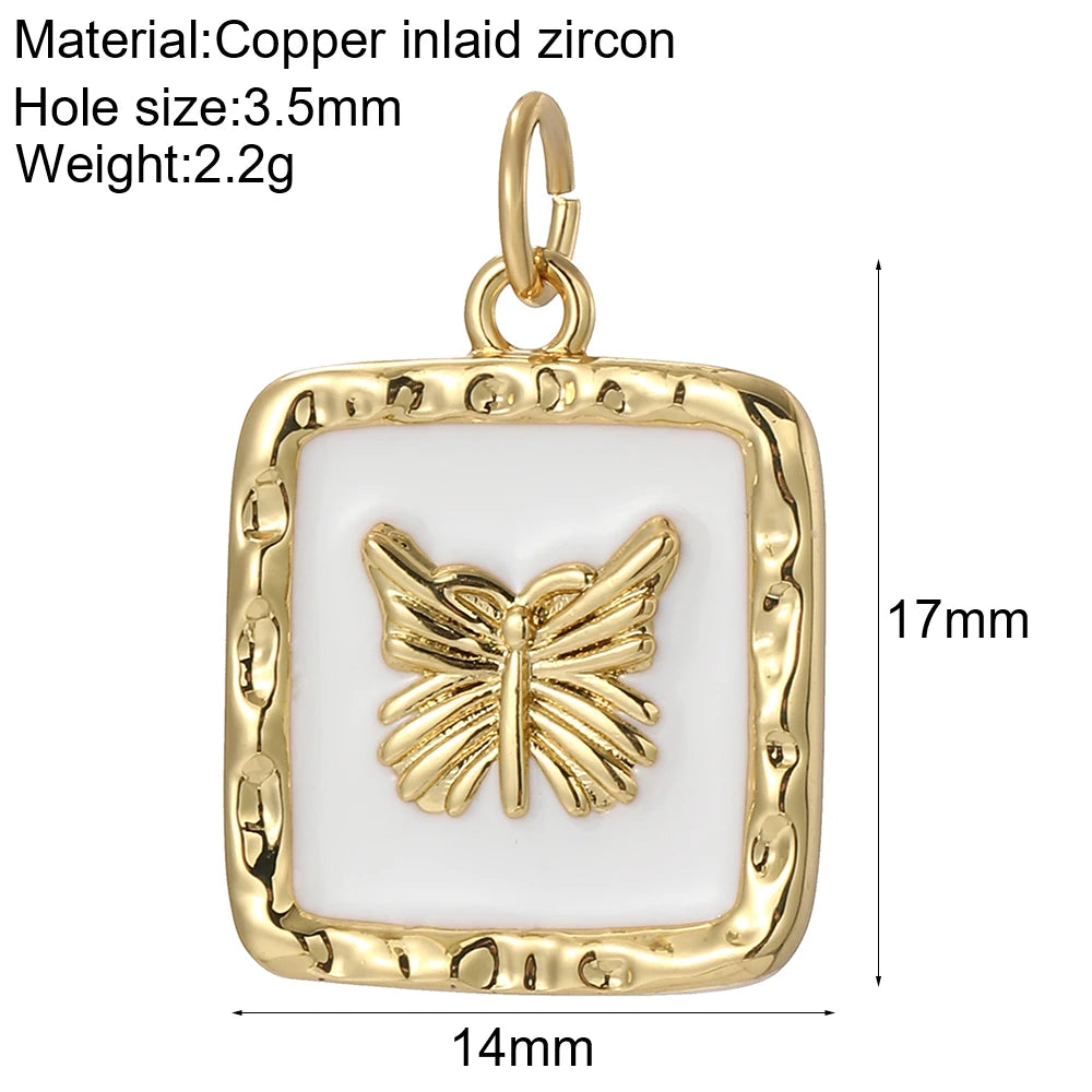 Cute Flower Butterfly Charms for Jewelry Making Supplies Animals Plants Gold Color Diy Earrings Necklace Bracelet High Quality