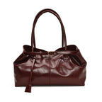Oil PU Leather Hobo Handbag Slouchy Shoulder Bag Retro Top-Handle Bag Large Work Bags for Women Gilrls Tote Work Shopping Travel