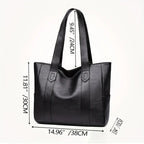 Women PU Leather Large Capacity Shoulder Bag Crossbody Hand Tote  Fashion Vintage Versatile Leather Bag Square Shape Handbag