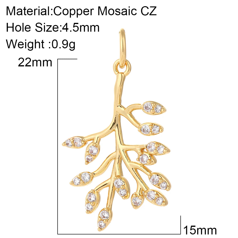 Cute Flower Butterfly Charms for Jewelry Making Supplies Animals Plants Gold Color Diy Earrings Necklace Bracelet High Quality