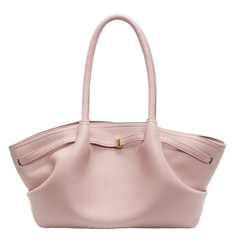 MOODS Lychee Pattern Underarm Shoulder Bags For Women Soft PU Leather Large Capacity Mini Tote Bag 2025 Luxury Designer Handbags