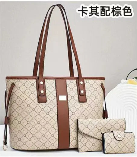 Casual Women Handbags for 2024 New Female Luxury Designer Shoulder Bags Large Capacity 3 Piece Set Ladies Crossbody Bag