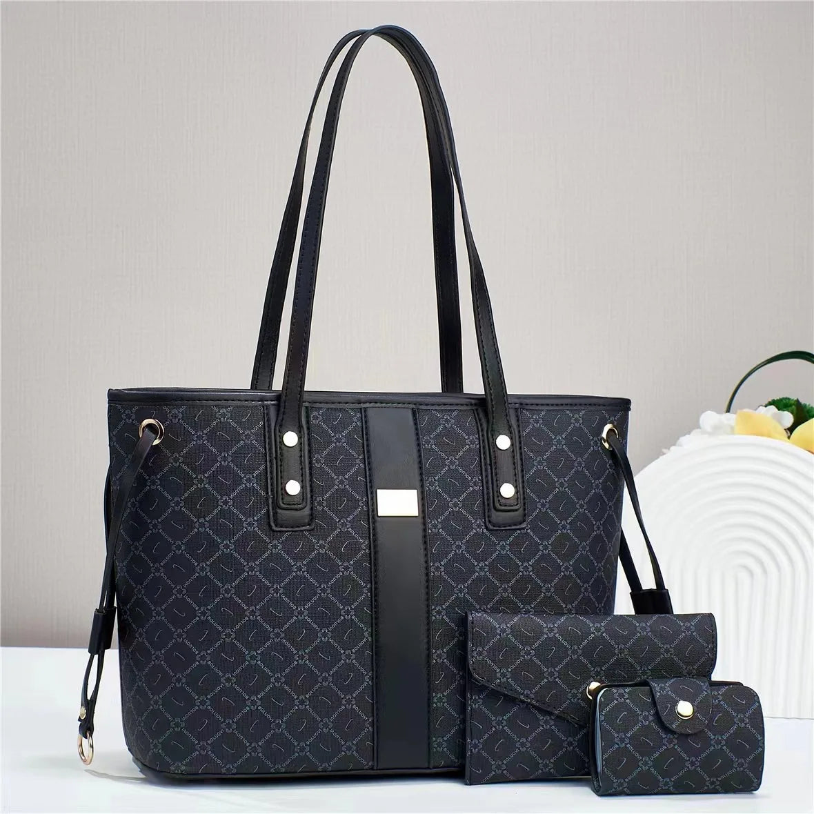 Casual Women Handbags for 2024 New Female Luxury Designer Shoulder Bags Large Capacity 3 Piece Set Ladies Crossbody Bag