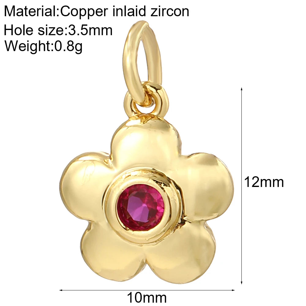 Cute Flower Butterfly Charms for Jewelry Making Supplies Animals Plants Gold Color Diy Earrings Necklace Bracelet High Quality